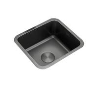 Fregaderos Cocina 1 Seno,Pileta Negro Rectangular,Lavadero Cocina,Pila Inox PequeñO con Drenaje,Formas de Instalar Sobre Encimera/Bajo (44x39x21cm)