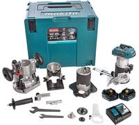 Fregadora eléctrica MAKITA DRT50RTJX3 de 18V (2 baterías de 5Ah) con un diámetro de 8 mm, que incluye un kit de accesorios
