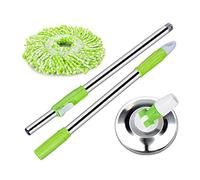 Fregona giratoria de Acero Inoxidable con Mango Giratorio 360° y(Green)