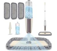 Fregona Mopa con Pulverizador, MEXERRIS Mopa de Limpieza Suelos Microfibra | Cabezal Giratorio 360°, Spray Mop 410ml para el Hogar, Cocina, Azulejos, Madera Dura, Madera, Cerámica, Laminado, Vinilo