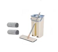 Fregona plana con almohadillas de microfibra y cubo para escurrirla, Limpieza de suelo, uso húmedo o seco en baldosas laminadas de madera dura，envio desde España