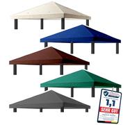 freigarten.de Techo de Repuesto para cenador de 3 x 3 m, Resistente al Agua. Material: PVC Suave de Panamá de 370 g/m², extrafuerte, Modelo 2 (Azul Marina) (Beige)