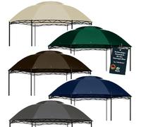 freigarten.de - Techo de Repuesto para cenador (diámetro de 350 cm, Resistente al Agua) Material: Panama PCV Soft 370 g/m2, Extra Fuerte, Modelo 4 (Beige)