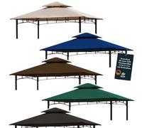 Freigarten.de Techo de repuesto para pabellón de barbacoa 2,4 x 1,5 m, arena antigua, impermeable, material: PVC suave de Panamá de 370 g/m², extra resistente, modelo 11 (marrón)