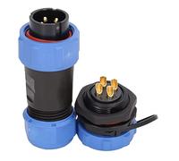 FRELEAN Conector de aviación IP68, Enchufe Macho de 4 Pines, Enchufe Hembra ABS de 4 Orificios para Fuente de alimentación, Aplicaciones en Interiores y Exteriores