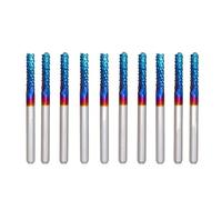 Fresa de extremo de maíz CNC, 10 Uds., fresa PCB de 0,5-3.175mm, fresa de extremo de carburo recubierto Nano azul, vástago de 3.175mm, broca de grabado for máquina PCB