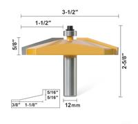 Fresa de para madera 12mm Recubierta Antiadherente Puerta Fresa(12mm) | Aleación de para acero robusta, larga duración, para resistencia alta, uso para profesional carpintería