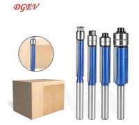 Fresa de recorte a ras de 1/4 de pulgada DGEV4PC1 para carpintería, herramienta de fresado de metal duro, fresa de extremo eléctrica