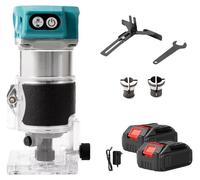 Fresa eléctrica, motor sin escobillas, control de velocidad variable, 2 baterías, enchufe tipo EU