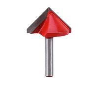 Fresa en V, Molinillo de Punta de Acero de Tungsteno con Grabado CNC en V Afilado 90 Grados 6 mm Vástago de 32 mm Cortador de Cartel 3D Cortador de Bisel para Carpintería Rojo