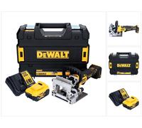 Fresa plana sin cable DeWalt DCW 682 P1T 18 V 102 x 20 mm sin escobillas + 1x batería recargable 5,0 Ah + cargador + TSTAK