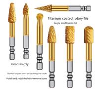 Fresa Rotatoria de Acero de Titanio y Tungsteno con Mango Hexagonal, Broca para Taladro Eléctrico, Cabezal de Pulido de Aleación, Acero Inoxidable LX0616