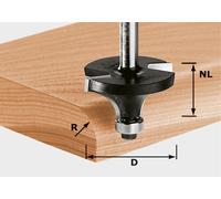 Fresadora de bordes Festool, con mango de 8 mm, carburo de tungsteno (HW), modelo S8, diámetro de corte de 22,7 mm, radio de 5 mm, para uso profesional. | 491012