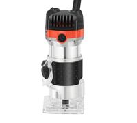 Fresadora de madera de 800 W, 30.000 min¹, 6,35 mm, profundidad máxima de fresado de 2 cm, fresadora eléctrica para madera y placas compuestas de aluminio, incluye tope paralelo y guía de cantos