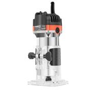 Fresadora manual eléctrica duradera de 800 W, para podar, fresadora de madera para construcción de muebles, 35.000 rpm, corte de encimeras, diámetro 6,35 mm (negro y rojo)