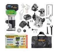 Fresadora multifunción a batería Procraft POB24-1B-F 20 V 6/8 mm sin escobillas + 1 batería de 4,0 Ah + cargador + accesorios 3 en 1 + bolsa
