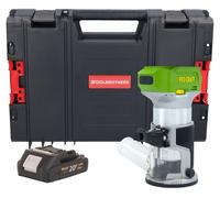 Fresadora multifunción con batería Procraft POB24bb 20 V 6/8 mm sin escobillas + 1 batería de 2,0 Ah + maletín de herramientas RHINO - sin cargador