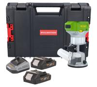 Fresadora multifunción con batería Procraft POB24bb 20 V 6/8 mm sin escobillas + 2 baterías de 2,0 Ah + cargador + maletín RHINO Toolcase