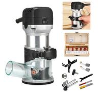Fresadora Para Madera 6 Velocidades Variables, Fresadora Eléctrica Rebajadora Multifunción 800W Fresadora De Mano Laminador De Madera Herramienta Enrutador Procesamiento De Madera,+Milling cutter
