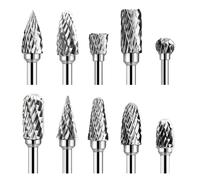 Fresas de extremo rotativas de doble corte de carburo de tungsteno, vástago de 1/8 pulgadas para herramientas rotativas Dremel, bricolaje, tallado de carpintería, pulido de Metal, 10 Uds.