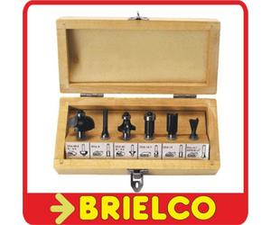 FRESAS JUEGO 6U ESTUCHE MADERA HERRAMIENTAS PARA FRESADORA VASTAGO 8MM BD3104