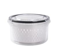Fresh Fruit Fridge Contenedores Round Food Drenaje Storage, Dishwasher Safe Produce Saver Box Set, Vegetable Ensalad Lettuce Meat Keeper Organizer, Kitchen Food Storage Tool for Use 6,30 x 6,30 x 3,86