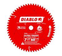 Freud D0760A Diablo - Hoja de sierra circular de acabado ultrafino de 7-1/4 pulgadas x 60 dientes con eje de 5/8 pulgadas y hoja única de diamante Knockout