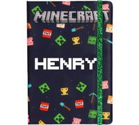Fringoo Minecraft - Cuaderno - Libreta Personalizada para Niños - Agrega Tu Nombre - Bloc de Notas Minecraft - 96 Páginas - Regalos Personalizados - Negro