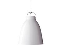 Fritz Hansen Lámpara colgante Caravaggio 2 Blanco brillante-cable textil gris