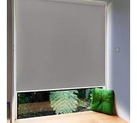 Froadp 140x240cm Toldo Vertical Exterior, Estor Enrollable de Oscurecimiento con Abrazaderas y Cadena, Privacidad Persianas Enrollables, Estores de Protección Solar para Ventanas y Puertas(Gris)