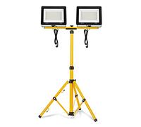 Froadp 2x200W Proyector Doble LED Con Trípode, Foco LED Portatil Luz de Trabajo, aluminio, con cable de 3 m y enchufe de la UE, Apto Para Interior y Exterior (Blanco Frio)