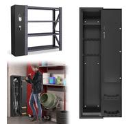 Froadp Armario de munición de 30 x 28 x 138 x 138 cm, armario de armas ajustable con cerradura con llave y cerradura con combinación, negro