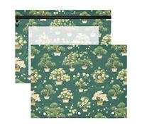 FRODOTGV Bonsái - Carpeta portátil de plástico para lápices de papel A4, 2 unidades, color verde oscuro