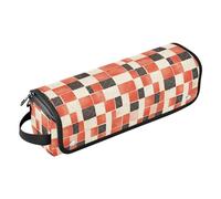 FRODOTGV Buffalo - Estuche de viaje 2 en 1 para rizador de pelo rojo y negro con alfombrilla resistente al calor, bolsas planas abiertas de gran capacidad para planchas, herramientas calientes y