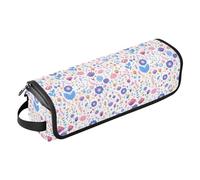 FRODOTGV Buffalo - Estuche de viaje para rizador de pelo verde a cuadros para mujer, funda de transporte de doble capa de gran capacidad y alfombrilla resistente al calor con cremallera para
