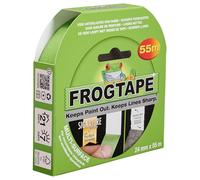 Frog Tape Multi Surface Cinta de Carrocero Verde 24mm x 55m, Tecnología PaintBlock, Cinta de Pintor para Madera Cristal y Metal, Bordes Muy Nítidos, Retirada Sin Residuos, Multisuperficie