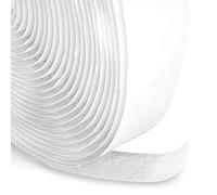 FrogJim cinta de bucle autoadhesiva blanca, 20 mm de ancho, rollo de 5 m cinta de felpa, blanco autoadhesivo KRGWL5