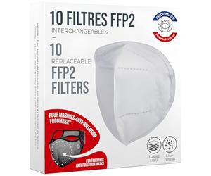 FROGMASK - Mascarilla antipolución, antipolen y antipolvo - Ciclismo - Motociclismo - Unisex - Lavable - Reutilizable - Azul - + 1 filtro FFP2 - Fabricada en Francia