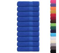 FROGN Toallas 10 unidades Azul 50x100 cm 360 g/m² Algodón | 100 % algodón hilado en anillo, gancho para colgar, lavable a máquina, multiusos, 360 g/m², línea Frogn, azul