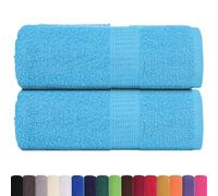 FROGN - Toallas de invitados, 2 unidades, color turquesa, 30 x 50 cm | 100% algodón hilado en anillo, 360 g/m², gancho para colgar, lavable a máquina, multiusos, 2 piezas