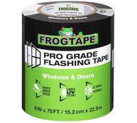 FrogTape Cinta intermitente de grado profesional para ventanas y puertas, rollo de 6 pulgadas de ancho, rollo de 75 pies, cinta intermitente resistente a todo tipo de clima y a los rayos UV con