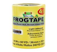 FrogTape Delicate Surface Painter's Tape, Yellow, 1.41 Inches x 60 Yards, 4 Pack (240662)