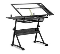 Fromm & Starck Mesa de Dibujo Técnico, Placa de Cristal 120 x 60 cm | para Escuela u Oficina, Inclinación 0-70°, Altura 90 cm