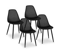 Fromm & Starck Set Sillas para Sala De Espera Cocina Asiento Star_Seat_13 (4 Unidades, hasta 150 kg, Asiento de 46 x 51,5 cm, Color: Negro)