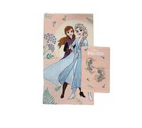 Frozen Disney - Toallas de baño de Esponja, Juego de 2 Toallas de baño, Toalla de Cara, Toalla de bidé, Rosa, algodón, 100%, Producto Oficial