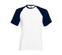 Fruit of the Loom - Camiseta con manga corta para hombre, color multicoloured (white/navy), talla s