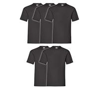 Fruit of the Loom Iconic T - Camiseta para hombre (3 unidades, tallas S - 5XL) Negro XXXL