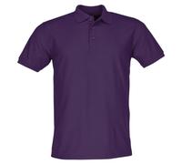 Fruit of the Loom Polo 65/35 | Polo de fácil cuidado de 65% poliéster (reciclado) y 35% algodón - Clásica tira de tres botones - lavable hasta 60 °C, morado, M