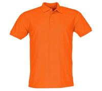 Fruit of the Loom Polo 65/35 | Polo de fácil cuidado de 65% poliéster (reciclado) y 35% algodón - Clásica tira de tres botones - lavable hasta 60 °C, naranja, M
