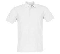 Fruit of the Loom Polo 65/35 | Polo de fácil cuidado de 65% poliéster (reciclado) y 35% algodón - Clásica tira de tres botones - lavable hasta 60 °C, Blanco, M